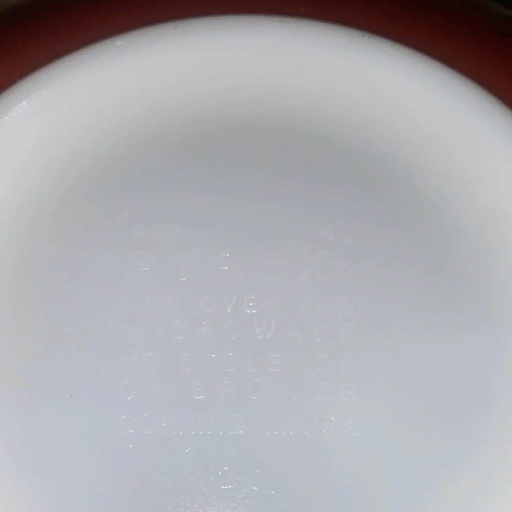 Pyrex Vintage Burnt Orange Harvest Wheat Pattern Mixing Bowl sz 444